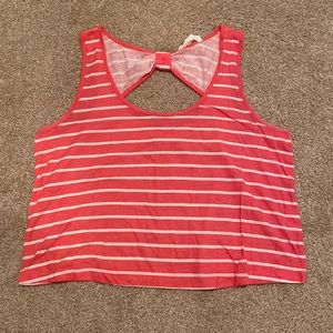 Pink and White Crop Top
